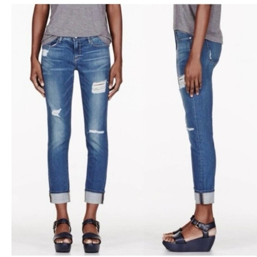 FRAME‎ Le Garcon Size 26 Blue Distressed Boyfriend Jeans